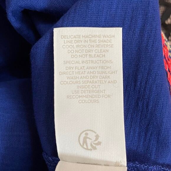 Boden Rosanna Jersey Embroidered V Neck Tunic Dress 2 EUC - Picture 6 of 9